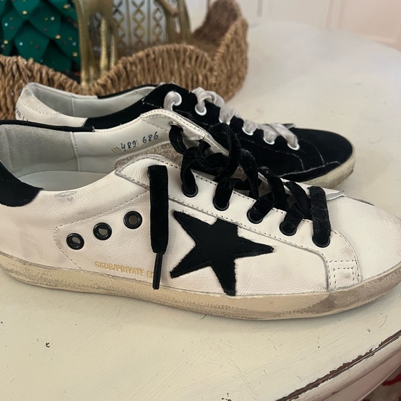 Black and White Star Sneakers